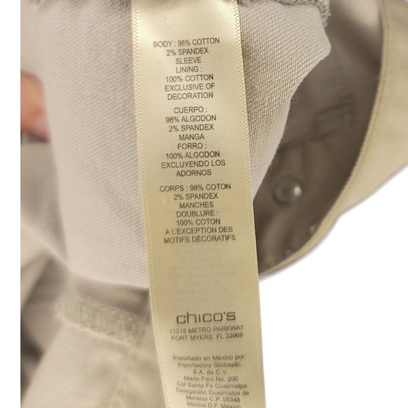 Chico's Beige Jean Jacket with Silver Details - Picture 6 of 9